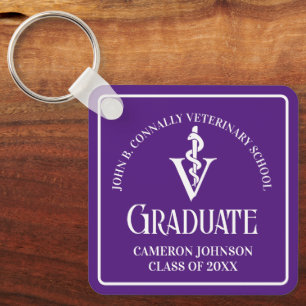 Chaveiro Formatação da Escola Veterinária Púrpura Personali