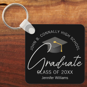Chaveiro Formatura Personalizada Preta Elegante