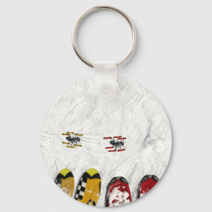 Chaveiro Formigas esquiando, atravessando