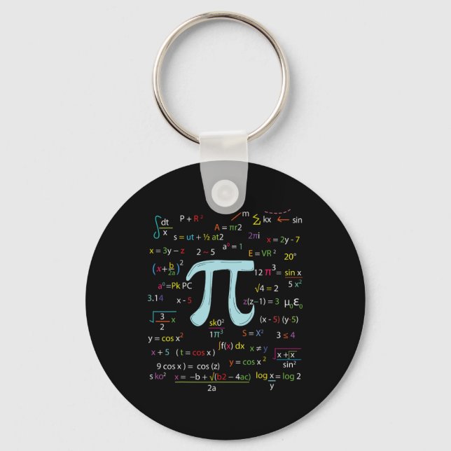 Chaveiro Fórmulas De Nerdy Mathematicians Pi (Frente)