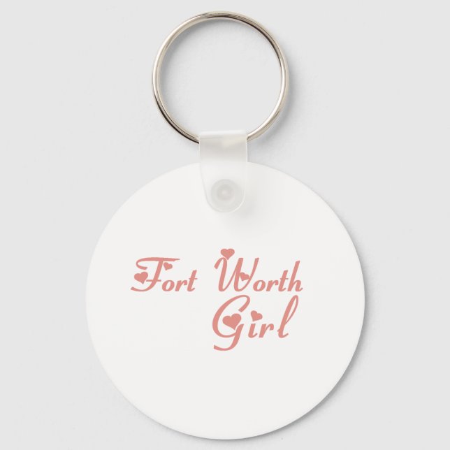 Chaveiro Fort Worth Girl camisetas (Frente)