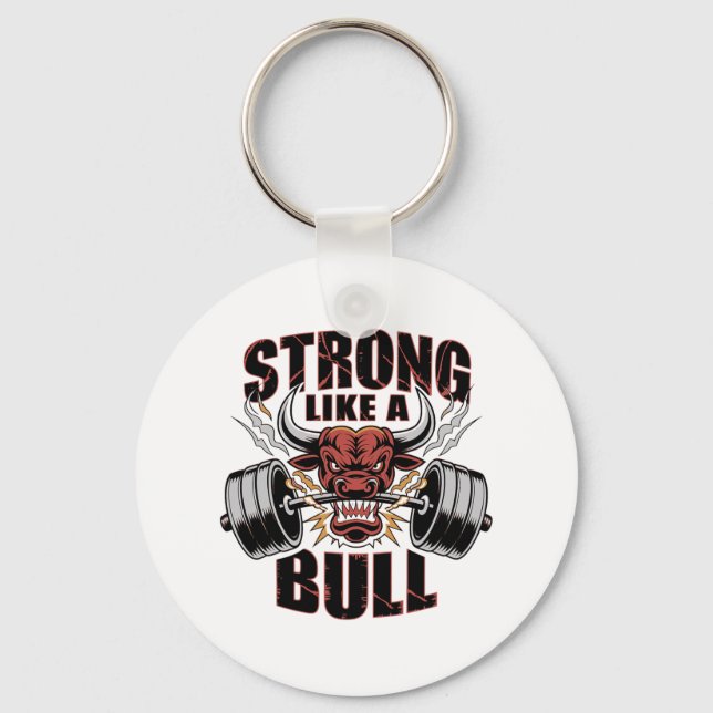 Chaveiro Forte Como Um Bodybuilding Touro Poderoso 5 (Frente)
