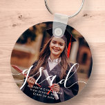 Chaveiro Foto Clássica de Script Moderno Simples do formand<br><div class="desc">Este design simples e clássico é composto de sans serif e tipografia cursiva divertida e adiciona uma foto personalizada.</div>