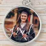 Chaveiro Foto Clássica de Script Moderno Simples do Formand<br><div class="desc">Este design simples e clássico é composto de sans serif e uma tipografia cursiva divertida e adiciona uma foto personalizada.</div>