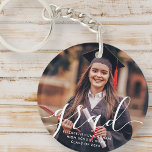 Chaveiro Foto Clássica de Script Moderno Simples do formand<br><div class="desc">Este design simples e clássico é composto de sans serif e tipografia cursiva divertida e adiciona uma foto personalizada.</div>