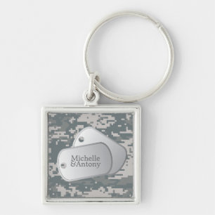 Chaveiro Foto customizável & dog tags do teste padrão da