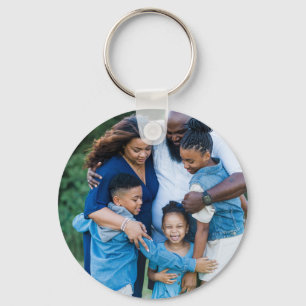 Chaveiro Foto da família de fotos frente e verso duplo