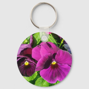 Chaveiro Foto da Flor Pansy