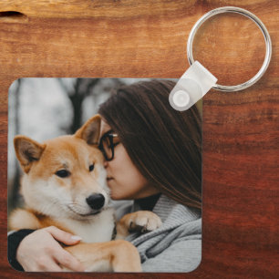 Chaveiro Foto da Mãe e do Cachorro