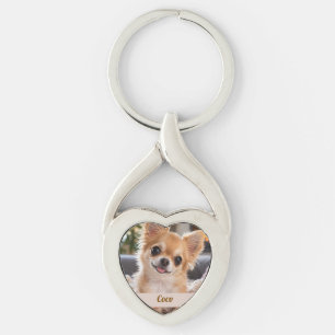 Chaveiro Foto de animal de estimação personalizada com nome