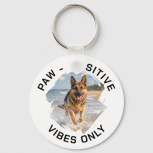 Chaveiro foto de cachorro com vibrações positivas