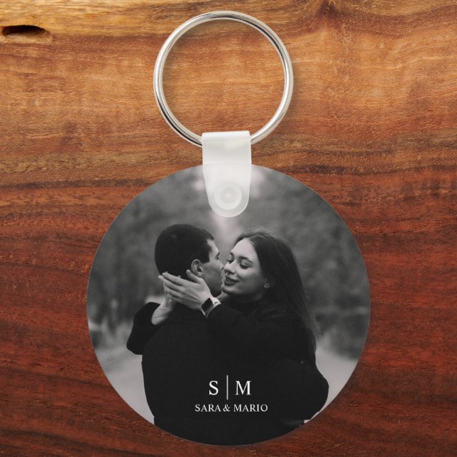 Chaveiro Foto de casal personalizada em alumínio (Frente)