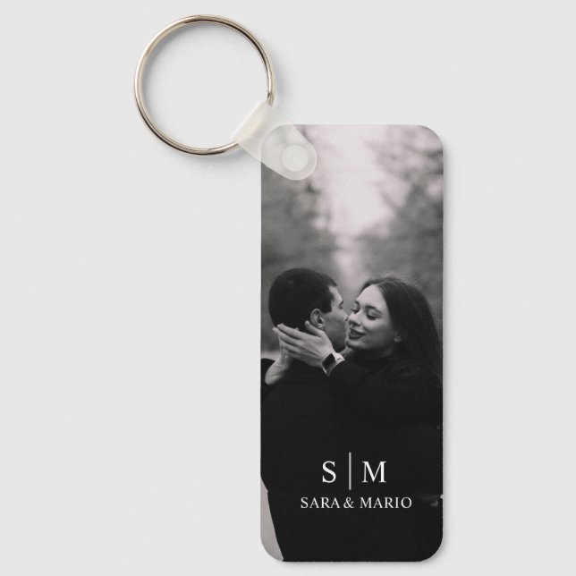 Chaveiro Foto de casal personalizada em alumínio (Frente)