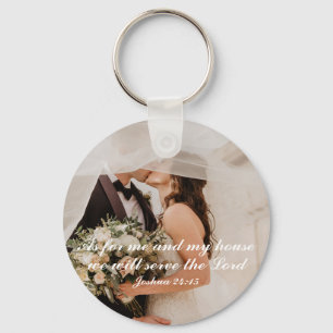 Chaveiro Foto de casamento com Escrituras cristãs