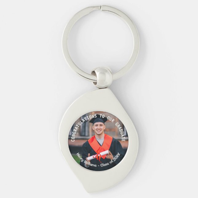 Chaveiro Foto de Formatura com Texto Personalizado Lembranç (Frente)