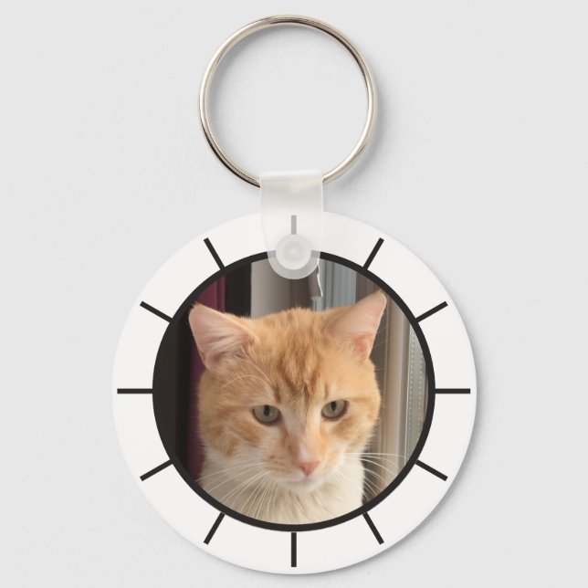 Chaveiro Foto de Gato, substituível, Engraçado  (Frente)