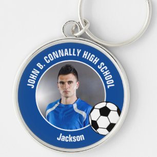 Chaveiro Foto de Jogador de Futebol Azul Ensino Médio