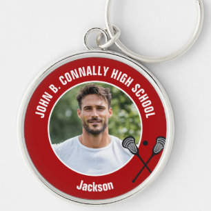 Chaveiro Foto de Jogador de Lacrosse Vermelho Espírito de E