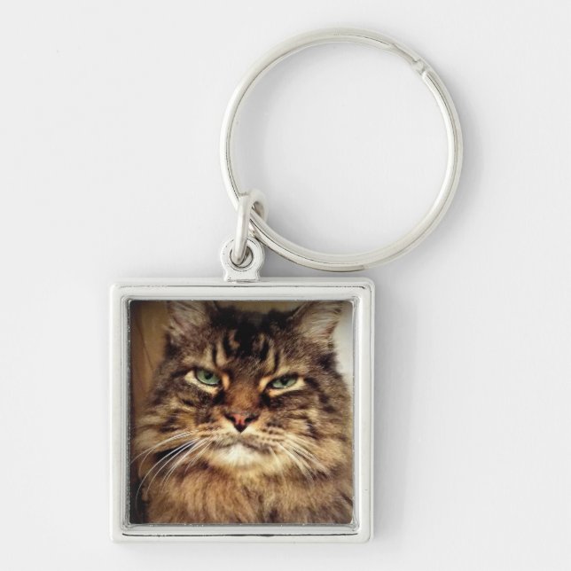 Chaveiro Foto de Maine Coon/Gato de Crabby (Frente)