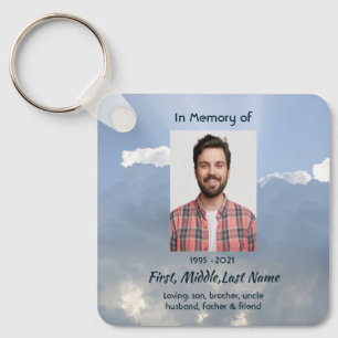 Chaveiro Foto de Oração Memorial Cristã Céu Celestial
