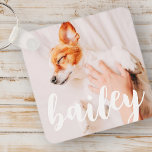 Chaveiro Foto de Pet Simples Elegante Reprodutiva Moderna<br><div class="desc">Este design simples e clássico é composto por tipografia serif e adiciona uma foto personalizada do seu animal de estimação.</div>