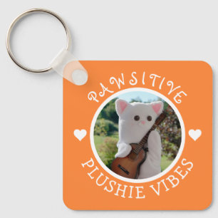 Chaveiro Foto de Plushie Pawsitive Pawsitive Laranja Kawaii
