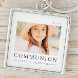 Chaveiro Foto de Primeira Comunhão Personalizada por Chic M<br><div class="desc">Design é composto por tipografia quic moderna com sans serif e serif font. Adicione uma foto personalizada do seu filho/filha e ano.</div>