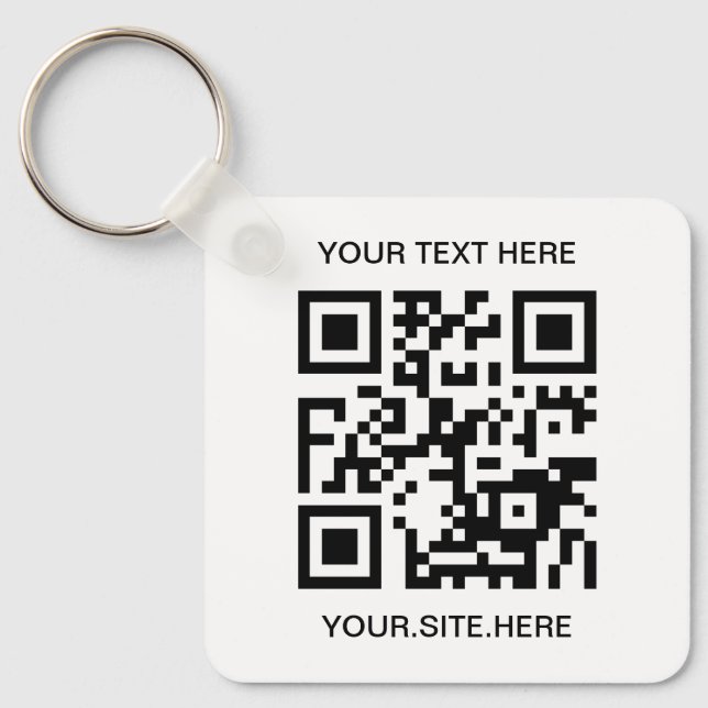 Chaveiro Foto de QR Code Preto (Frente)