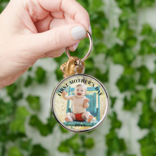 Chaveiro Foto do bebê Ano Personalizado do Primeiro Dia de 