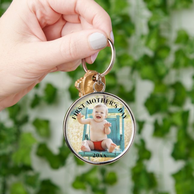 Chaveiro Foto do bebê Ano Personalizado do Primeiro Dia de  (Mão)
