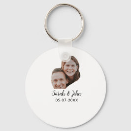 Chaveiro Foto do casal com nome e data simples casamento