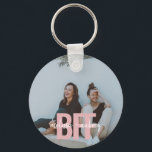 Chaveiro Foto do Nome do Script do Pincel Moderno do Melhor<br><div class="desc">Presente moderno e ousado do BFF.</div>