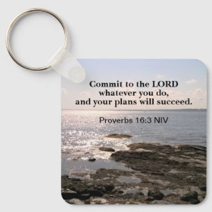Chaveiro Foto do Oceano Atlântico com sucesso de Bíblia Ver