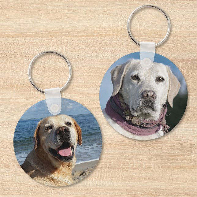 Chaveiro Foto dupla face de cachorro e gato (Pet Dog Cat Double-Sided Photo Keychain)