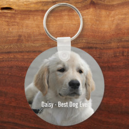 Chaveiro Foto e nome do cão de retenção do Ouro personaliza