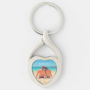 Chaveiro Foto e texto personalizados - seu próprio Design -