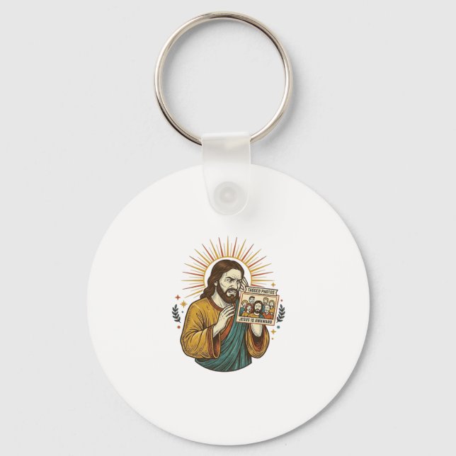 Chaveiro Foto em Grupo com Jesus de Olhos Fechados sem Flat (Frente)