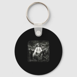 Chaveiro Foto engraçada de bigfoot alienígena ufo vintage e