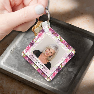 Chaveiro Foto Floral Memorial para sempre