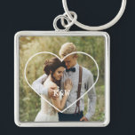 Chaveiro Foto Monograma de Frame Cardíaco<br><div class="desc">Design de fotografia elegante e simples personalizada perfeita para dia de as mães,  como presente de casamento ou aniversário,  presente de formatura,  etc.</div>