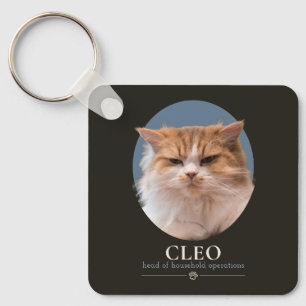Chaveiro Foto & Nome de Gato Engraçado Personalizado