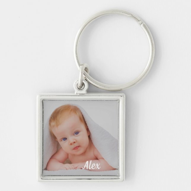 Chaveiro Foto & nome minimalista personalizado (Frente)
