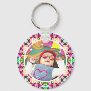 Chaveiro Foto personalizada, cor-de-rosa feliz Dia das Mães