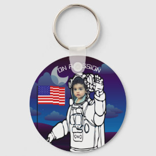Chaveiro Foto personalizada da astronomia espacial astronau