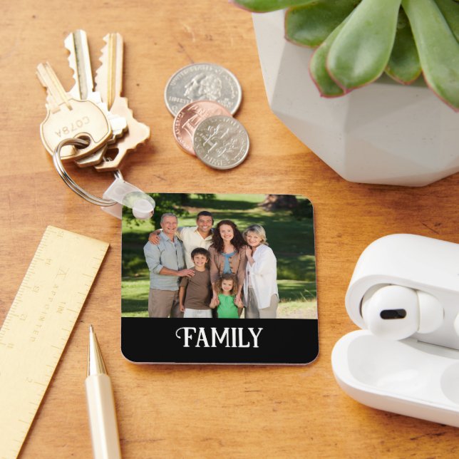 Chaveiro Foto personalizada da família personalizada (Mesa)