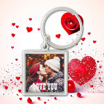 Chaveiro Foto personalizada de amor<br><div class="desc">Adicione a sua foto a esta cadeia de teclas fofinha! Você pode personalizar a foto e o texto. Diz,  eu te amo,  mas mude para o que quiser! Bonito presente para Dia de os namorados ou Natal!</div>