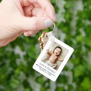 Chaveiro Foto Personalizada de Bebê Amor & Agradecimento 