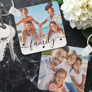 Chaveiro Foto Personalizada de Família de Dois Lados com Du