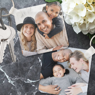 Chaveiro Foto Personalizada de Família de Dois Lados com Du