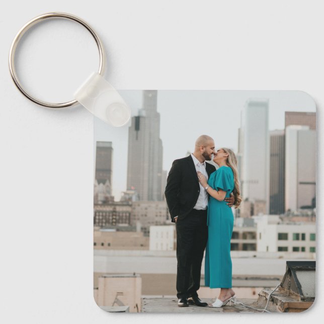 Chaveiro Foto Personalizada de Lembrança de Casamento (Frente)